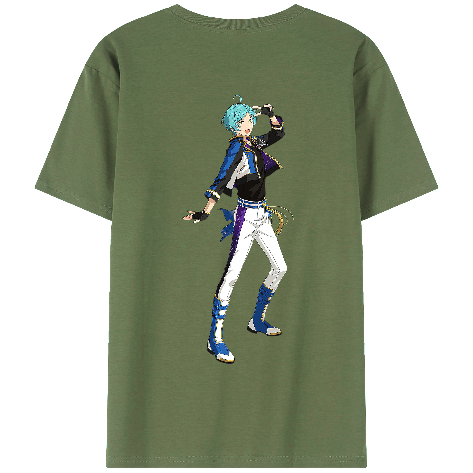 （画像用） あんさんぶるスターズ! Ensemble Stars 綿100％ メンズ半袖Tシャツ（バックプリント） 通気性